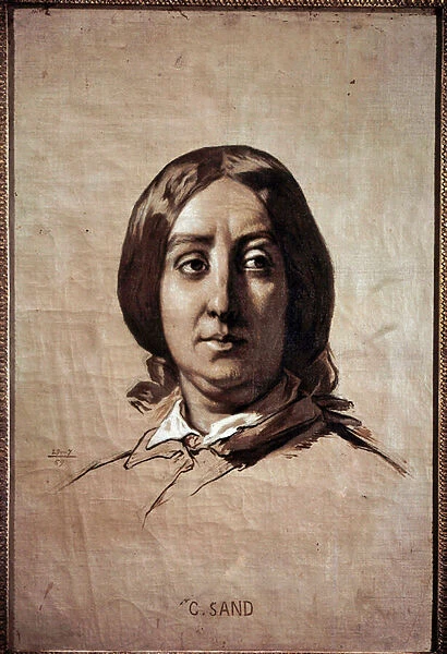 Portrait of Georges Sand (1804-1876) (Aurore Dupin, Baronne Dudevant