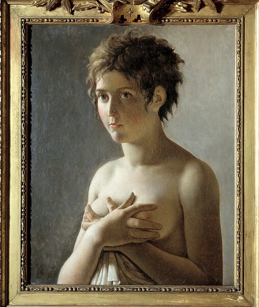 Portrait of a girl in bust - Painting by Pierre Narcisse (Pierre-Narcisse