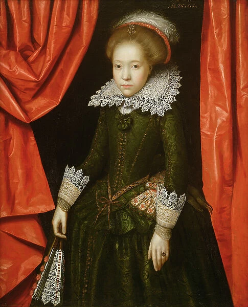 Portrait of a girl of the de Ligne family, 1616 (oil on canvas) (one of a pair)