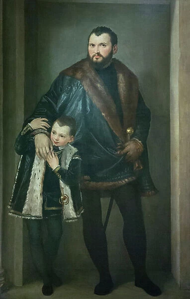 Portrait of Giuseppe da Porto with his son Adriano, 1552 circa (oil on canvas)