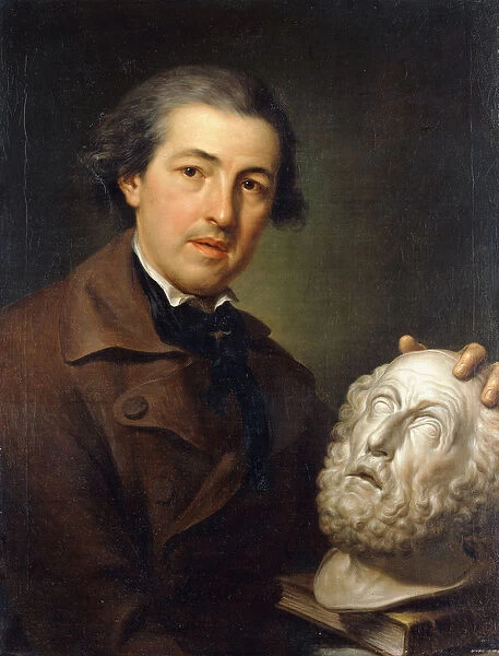 Portrait of Giuseppe Franchi, half-length, holding a bust of Homer, c