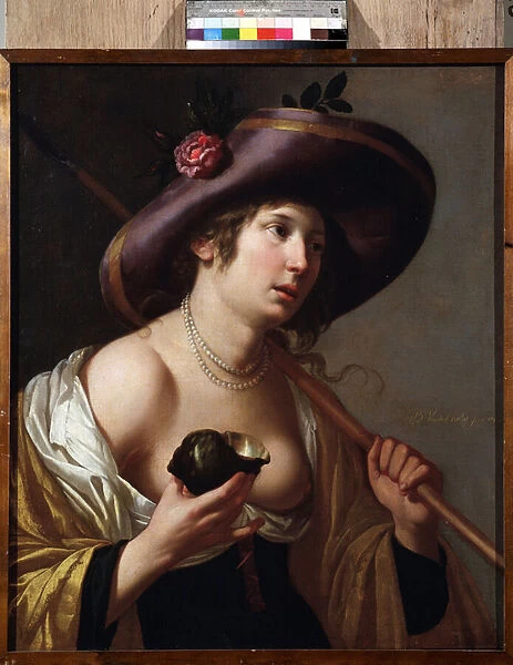 'Portrait de Granida'Le personnage de Granida tenant un coquillage qu elle utilise pour boire l eau que le berger Daifilo lui donne. D apres la piece 'Granida'de Pieter Corneliszoon Hooft