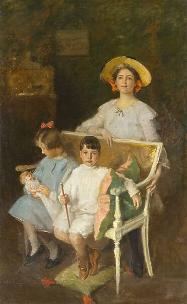 Portrait Group (Dorothy, Helen, and Bob), c. 1904 (oil on canvas)