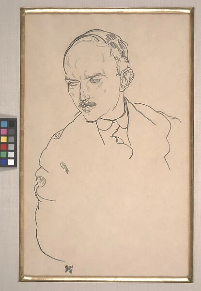 Portrait of Guido Arnot, 1918 (black crayon on paper)
