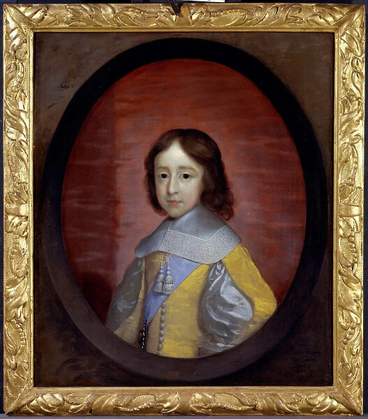 Portrait de Guillaume III d Orange Nassau (1650-1702) (Guillaume III d Angleterre), enfant (William III, Prince of Orange, as a child) - Peinture de Cornelis Janssens van Ceulen (1593-1661), huile sur bois, 1657, (76, 2x63)