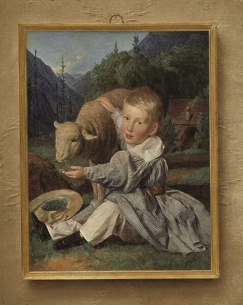 Portrait of Gustav von Arthaber as a child (colour litho)