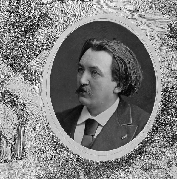 Portrait of Gustave Dore (1832-83) (b  /  w photo) (detail of 202837)