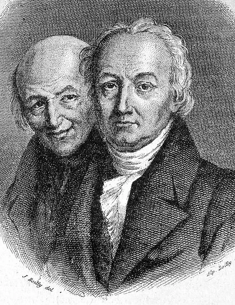 Portrait of the Hauy Brothers: Abbe Rene Just Hauy (1743 - 1822), French mineralogist