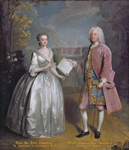 Portrait of Henry 7th Viscount Irwin and his Wife Anne (oil on canvas)