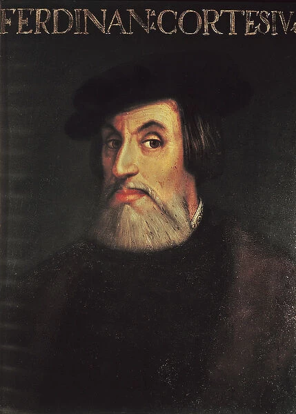 Portrait of Hernando Cortes (1485-1547) (oil on canvas)