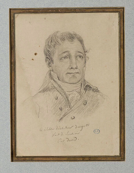 Portrait of Ignace-Eugene-Marie Degotti, c. 1815-25 (chalk on light brown paper)