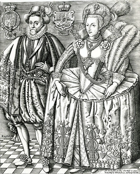 Portrait of James I (1566-1625) and Anne of Denmark (1574-1619) title page from the