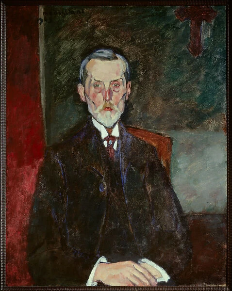 Portrait of Jean Baptiste Alexandre at the Crucifix Painting by Amedeo Modigliani