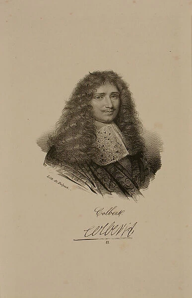 Portrait of Jean Baptiste Colbert (1619-83) (litho)