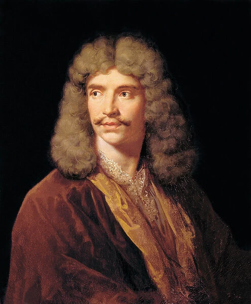 Portrait of Jean-Baptiste Pocquelin, dit Moliere. Painting by Jean Baptiste Mauzaisse