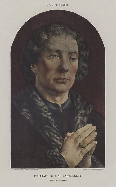 Portrait of Jean Carondelet (colour litho)