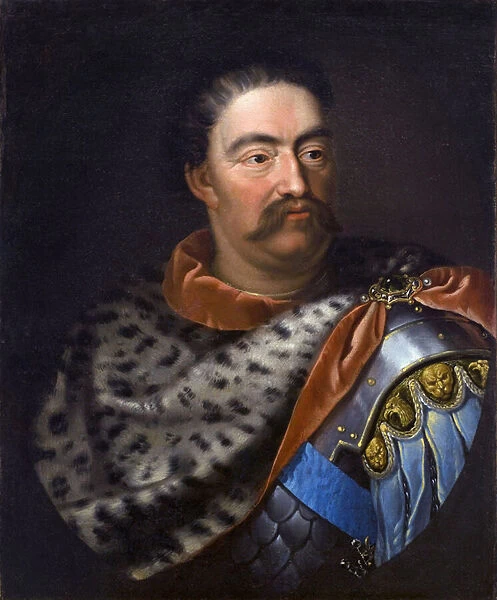 'Portrait de Jean III Sobieski (1629-1696) roi de Pologne'17eme siecle - Portrait of John III Sobieski (1629-1696), King of Poland and Grand Duke of Lithuania - Tricius, Jan (ca 1620-ca 1692) - c