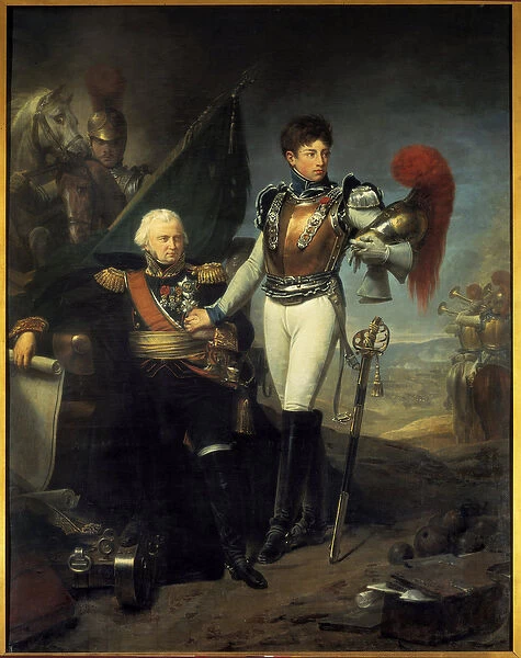 Portrait of Jean Lariboisiere (1759-1812) and his son Honore at the Battle of the Moskova