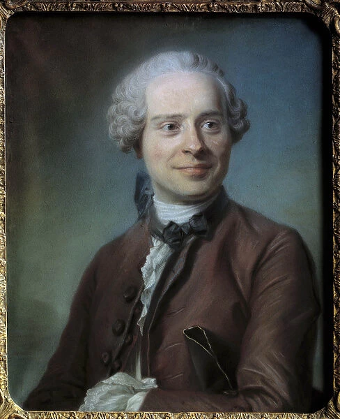 Portrait of Jean Le Rond d Alembert (1717-1783) philosopher Painting by Maurice