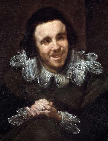 Portrait of the jester Don Juan Calabacillas. Detail. Painting by Diego Rodriguez de