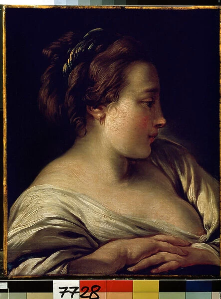 'Portrait de jeune fille'(Head of a girl) Peinture de Francois Boucher (1703-1770) 1740-1750 Dim. 36x28 cm Musee de l Ermitage, Saint Petersbourg (Saint-Petersbourg)
