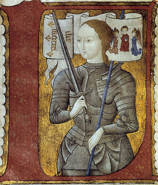 Portrait of Joan of Arc (1412-1431). Miniature from 'Poesies'by Charles d