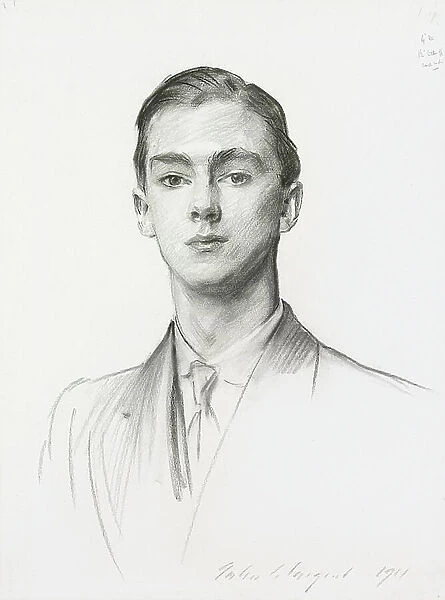 Portrait of John Edward Murray-Smith, 1911 (charcoal on paper laid down on paper)