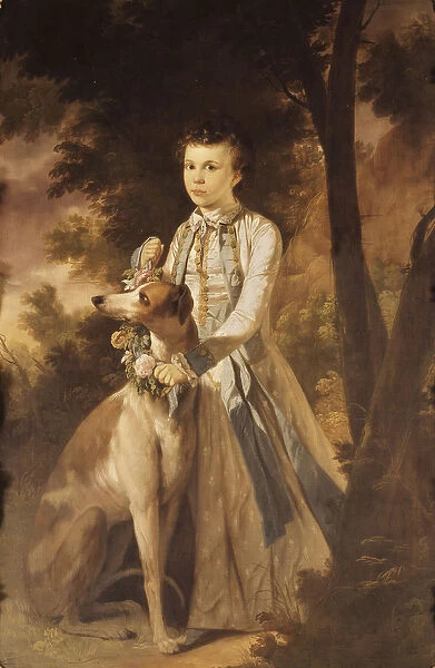 Portrait of John Graham, as a Boy, full-length, in Indian Dress holding a Garland of