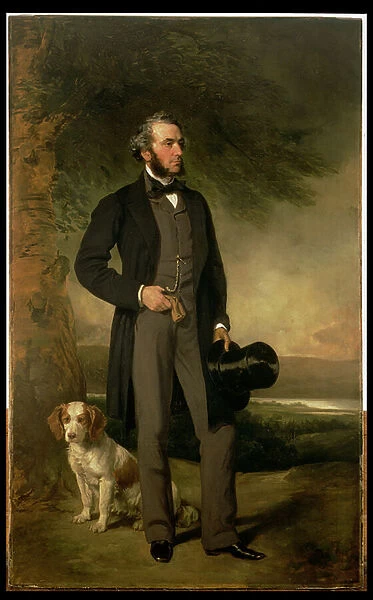 Portrait of John Hick Esq, JP, c. 1861 (oil on canvas) (pair of 93967)