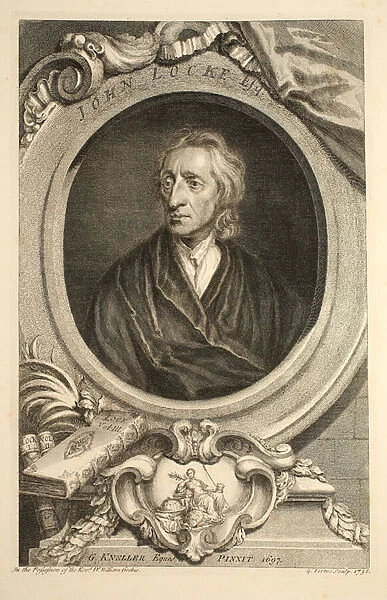 Portrait of John Locke, illustration from Heads of Illustrious Persons of Great