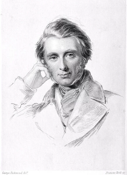 Portrait of John Ruskin (1819-1900) engraved by Francis Holl (1815-84) (engraving)