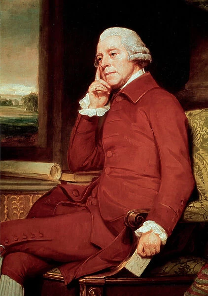 Portrait of John Stanley, British composer Detail. 18th century (Painting)