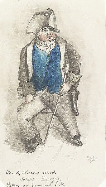 Portrait of Joseph Burgin, c.1844 (graphite & watercolour)