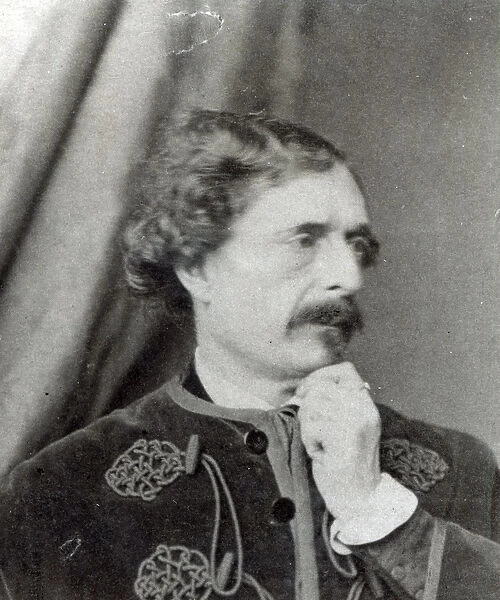 Portrait of Jules Barbey d Aurevilly (1808-89), 1859 (b  /  w photo)