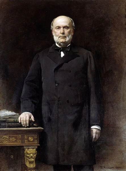 Portrait of Jules Grevy (1807-1891) President of the Republic Painting by Leon Joseph