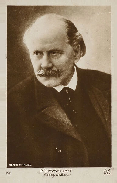 Portrait of Jules Massenet (b  /  w photo)