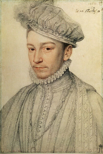 Portrait of King Charles IX of France, 1566 (black chalk and sanguine)