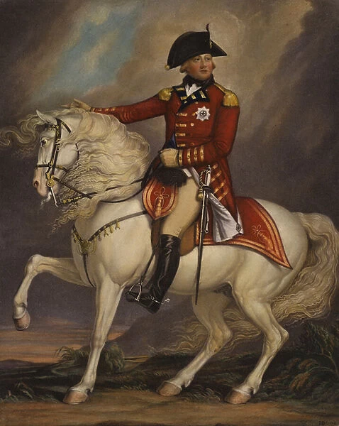 Portrait of King George III (colour litho)