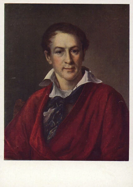 Portrait of Krasheninnikov, 1824 (colour litho)