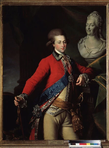 Portrait de l aide de camp du palais Alexandre Lanskoi (1758-1784), le favori de Catherine II de Russie (1729-1796). (Portrait of the Palace aide de camp, Alexander Lanskoy, the Catharina IIs Favorite)