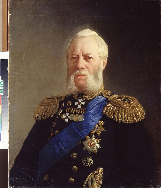 'Portrait de l amiral Alexander Panfilov (1808-1874)'Peinture de Nikolai Nikolayevich Ge (Gay) (1831-1894) 1871 State Central Navy Museum Saint Petersbourg