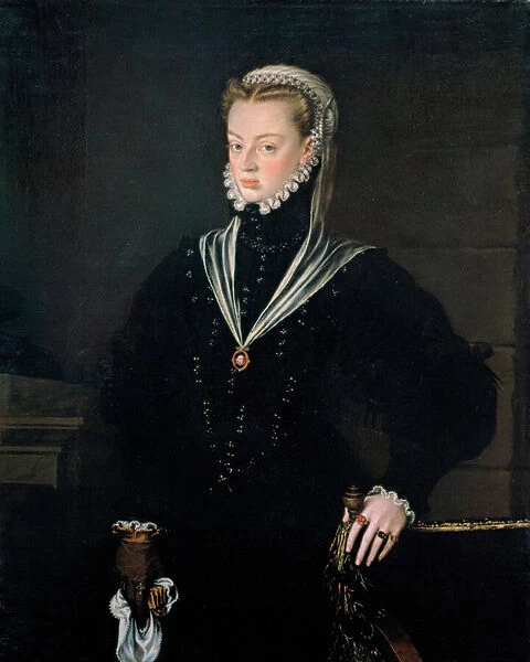 Portrait de l archiduchesse Joanna d Autriche (1535-1573), princesse du Portugal - Peinture de Alonso Sanchez Coello (1531-1588), huile sur toile, vers 1557 (116x93, 5 cm) - Portrait of Archduchess Joanna of Austria (1535-1573)