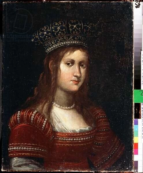 Portrait de l archiduchesse Marie Madeleine d Autriche (1589-1631), grande duchesse de Toscane (Portrait of archiduchess Maria Magdalena of Austria). Peinture de Justus Suttermans (1597-1681). Huile sur toile, 66 x 50 cm