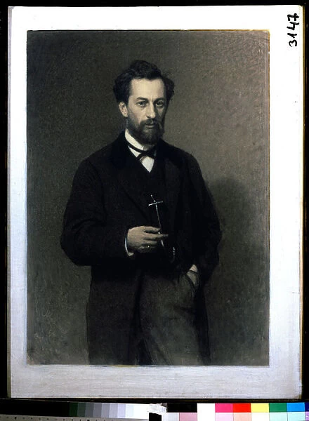 Portrait de l artiste Mikhail Konstantinovich Klodt baron von Jurgensburg (Michail Clodt, Michael Konstantinow Clodt) (1832-1902) (Portrait of the artist M. K. Clodt)