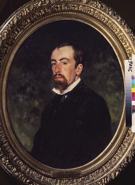 Portrait de l artiste Vassili Polenov (1844-1927). Peinture de Ilya Yefimovich Repin (Ilia Repine) (1844-1930), huile sur toile, 1877. Art russe 19e siecle. State Tretyakov Gallery, Moscou