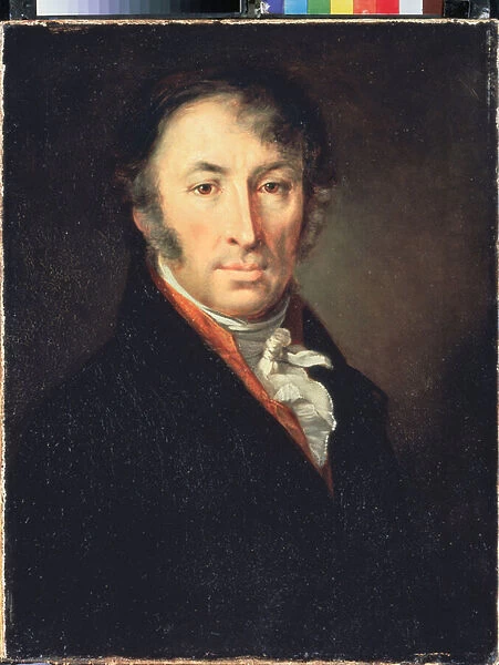 Portrait de l ecrivain et historien Nikolai M Karamzine (1766-1826) (Portrait of the Author and Historian N M Karamzin) - Peinture de Vasili Andreyevich Tropinin (Vassili Tropinine) (1776-1857), huile sur toile, 1818, art russe