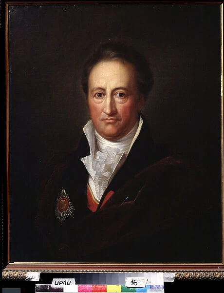 Portrait de l ecrivain Johann Wolfgang von Goethe (1749-1832) (Portrait of the Author J. W. von Goethe). Peinture de Gerhard von Kugelgen (1772-1820), huile sur toile, 1810. Art allemand 19e siecle