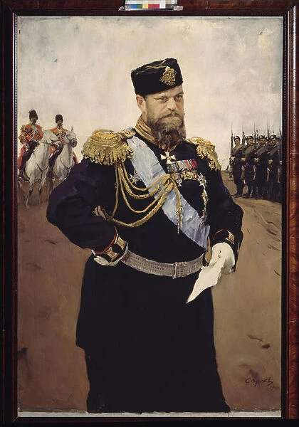 Portrait de l empereur Alexandre III (1845-1894). Peinture de Valentin Alexandrovich Serov (1865-1911), huile sur toile, 1900. Art russe, debut 20e siecle. State Russian Museum, Saint Petersbourg
