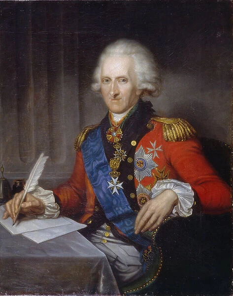Portrait de l homme d etat et reformateur, le comte Jacob Sievers (1731-1808) (portrait of the Stateman and Reformer Count Jacob Sievers). Peinture de Gerhard von Kugelgen (1731-1820), huile sur toile