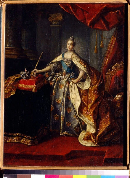 Portrait de l imperatrice Catherine II (1729-1796) de Russie. Peinture de Alexei Petrovich Antropov (1716-1795), huile sur toile, 1762. Art russe 18e siecle. State Tretyakov Gallery, Moscou